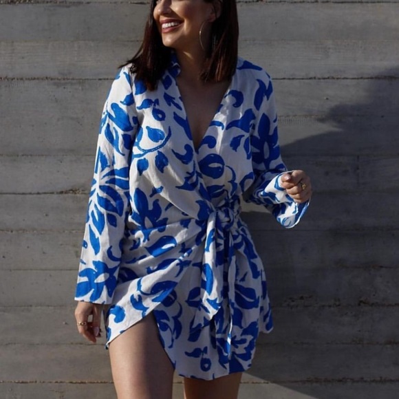 Zara Dresses Zara Printed Dress With Knot Poshmark